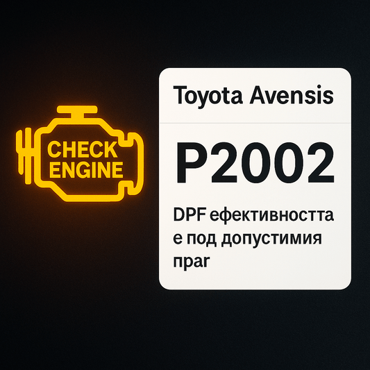 Toyota Avensis – Грешка P2002: „DPF ефективността е под допустимия праг“ - Drivesafeshop
