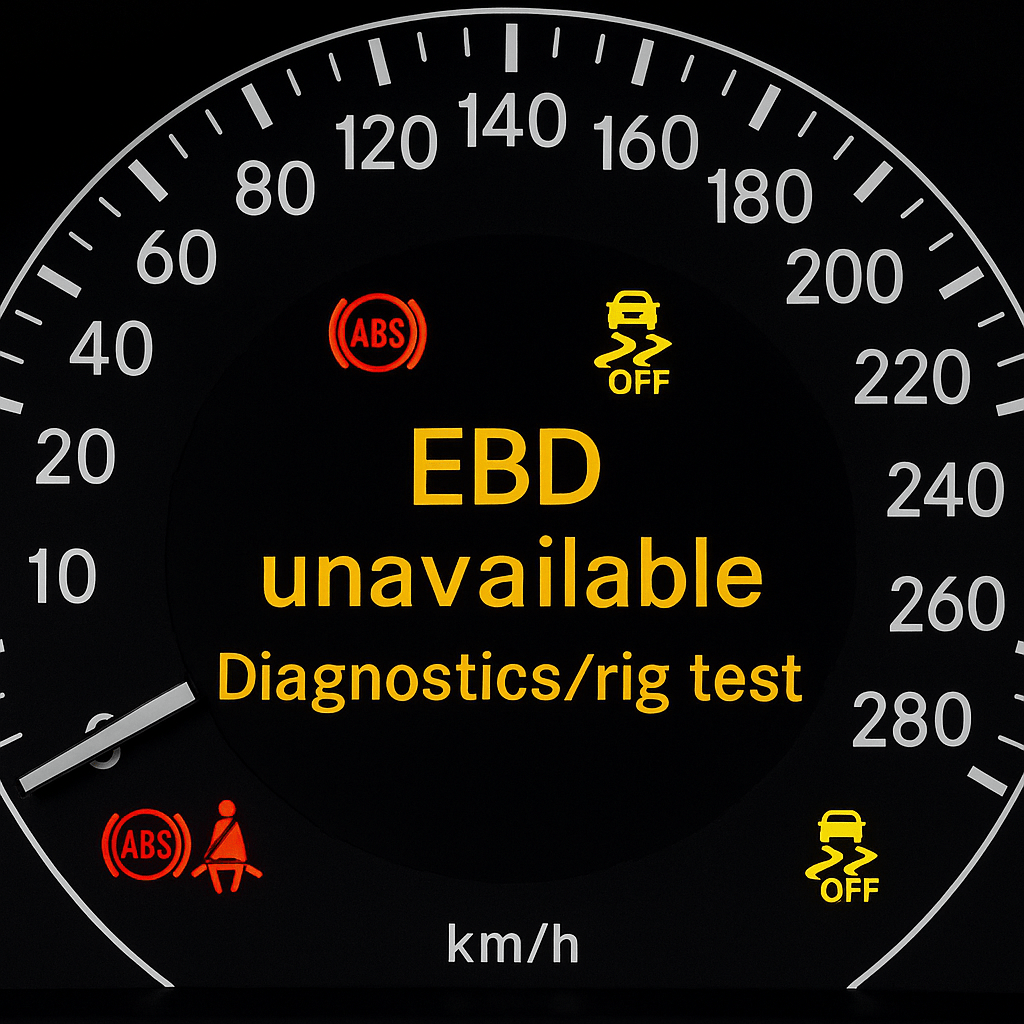 „Екранно съобщение „EBD/ABS/ESP unavailable – Diagnostics/rig test”: Какво означава и какво да направите“ - Drivesafeshop