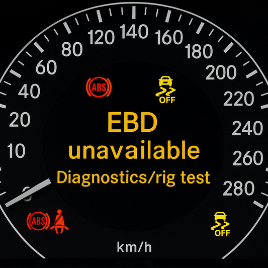 „Екранно съобщение „EBD/ABS/ESP unavailable – Diagnostics/rig test”: Какво означава и какво да направите“ - Drivesafeshop