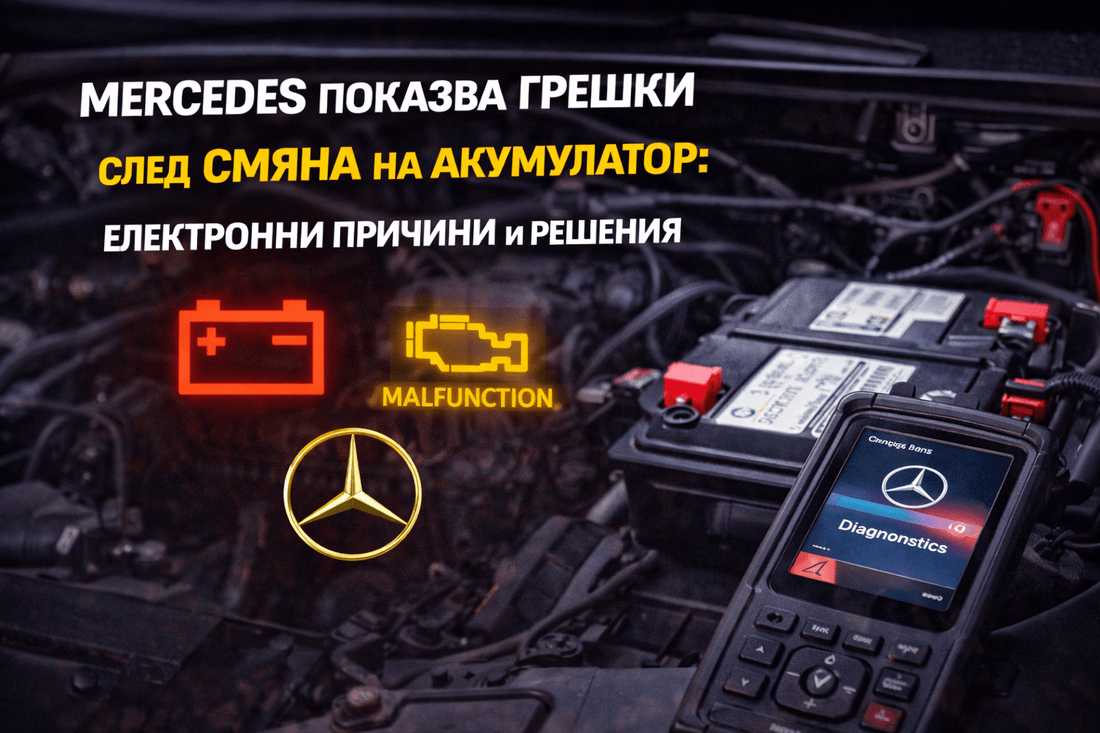 Mercedes показва грешки след смяна на акумулатор – електронни причини и решения - Drivesafeshop