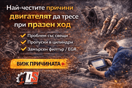 🔧 Най-честите причини да тресе двигателят при празен ход (и как да ги отстраниш) - Drivesafeshop