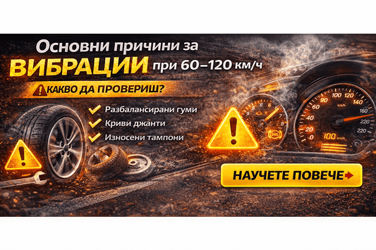 🚗💨 Основни причини за вибрации при 60–120 км/ч (и как да ги отстраниш) - Drivesafeshop