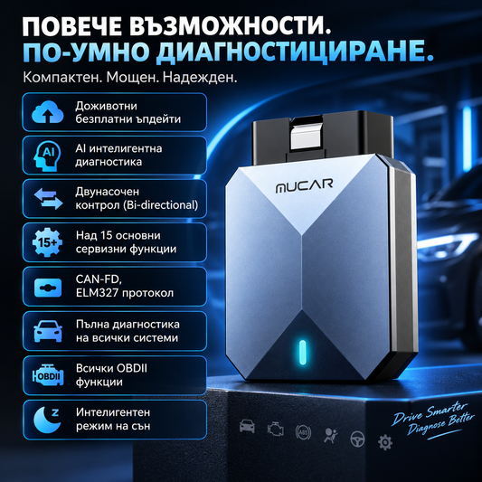 Автодиагностика MUCAR BT200 MAX –  доживотни безплатни актуализации и 15+ сервизни функции